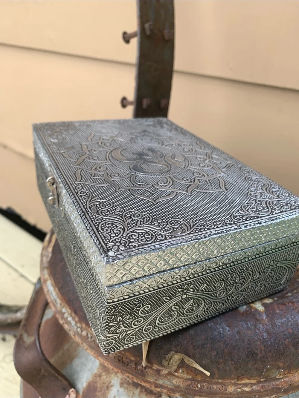 Trinket Box Made From Wood Velvet Inside
